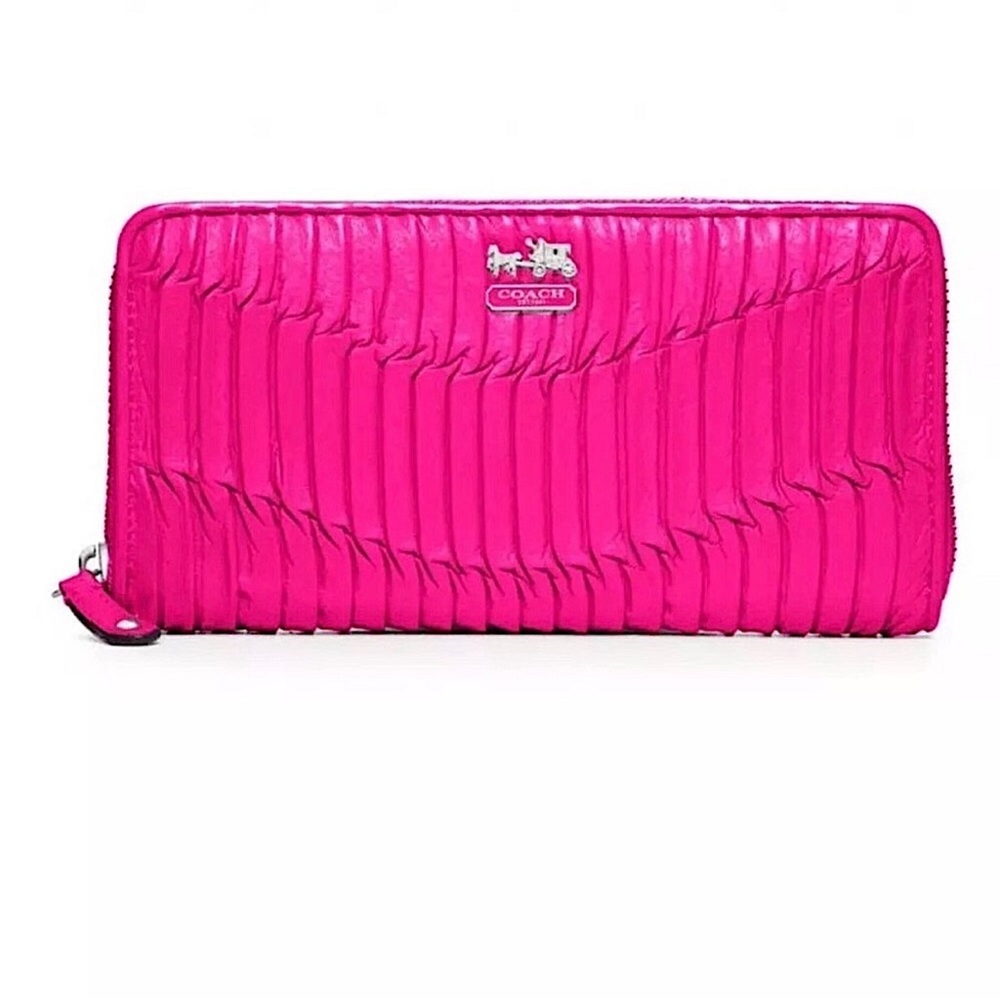 Coach Madison Gathered Accordion Pink Quilted Women's Wallet